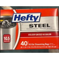 Hefty 10.5 Gallon 40 Count Drawstring Trash Bags. 11000 Boxes. EXW Los Angeles 